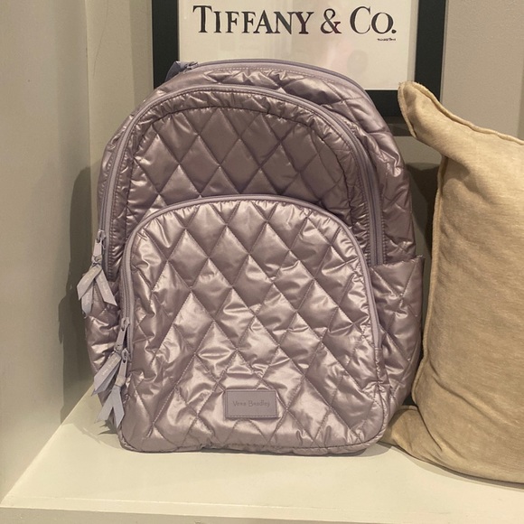 Purple lilac metallic Vera Bradley book bag backpack - Picture 1 of 17